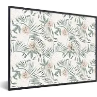 PosterMonkey Fotolijst incl. Poster - Monstera - Palmblad - Jungle - Tropisch - 80x60 cm - Posterlijst