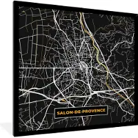 PosterMonkey Fotolijst incl. Poster - Stadskaart – Frankrijk – Kaart – Salon-de-Provence - Plattegrond - 40x40 cm - Posterlijst