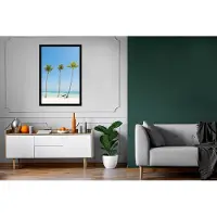 PosterMonkey Fotolijst incl. Poster - Caribisch strand 3 palmbomen - 80x120 cm - Posterlijst