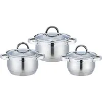 Cheffinger Kookpannenset RVS Met Glazen Deksels - 6-delig