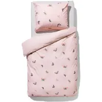 HEMA Kinderdekbedovertrek Zacht Katoen 140x200 Vlinder (roze)