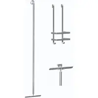 Guido Gusto Douche accessoiresset inclusief vloerwisser - douchewisser en doucherek chroom