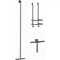 Guido Gusto Douche accessoiresset inclusief vloerwisser - douchewisser en doucherek gun metal