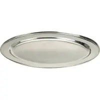 Merkloos 3x RVS serveer/barbecueschaal 40 cm - Serveerschalen