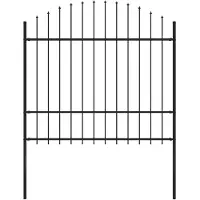 vidaXL Tuinhek Woerden met speerpunt staal 170x175 cm zwart