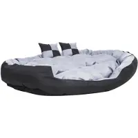 vidaXL Hondenkussen omkeerbaar en wasbaar 150x120x25 cm grijs en zwart
