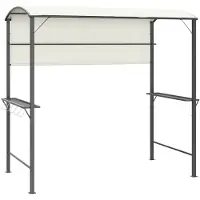 vidaXL Prieel met dak 220x110x200 cm crèmekleurig