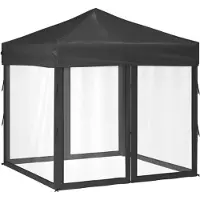 vidaXL Partytent inklapbaar met zijwanden 2x2 m antracietkleurig
