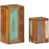 vidaXL Plantenstandaards 2 st massief hergebruikt hout