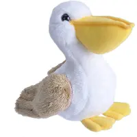 Wild republic knuffelpelikaan junior 16 cm pluche wit/geel