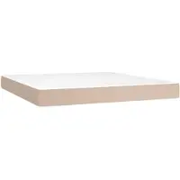 vidaXL Pocketveringmatras, medium, cappuccino, 180x200x20 cm, kunstleer