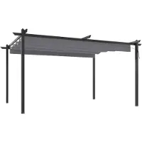vidaXL Paviljoen met uitschuifbaar dak, 4x3 meter, antraciet