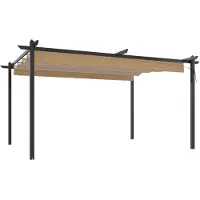 vidaXL Tuinprieel met uittrekbaar dak 4x3 m taupe