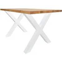Dimehouse Eettafel Rover eikenhout 200x100 X-poot wit