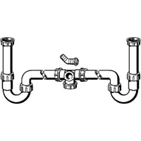 Viega Dubb.Afvoerverb.Met 2 Sifons 1 1/2"X40 Wit 120054