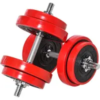 HOMCOM HOMdotCOM Halterset verstelbaar 20 kg barbell & dumbbell fitness oefening thuis