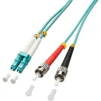 Lindy 46384 Glasvezel Optische vezel Aansluitkabel 10.00 m Meerdere kleuren [2x LC - 2x ST] 50/125 µ Multimode OM3