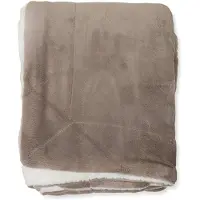 Wicotex Plaid-deken Espoo taupe Coral fleece met zachte binnenzijde van sherpa 150x200cm |