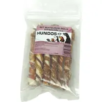 Hundos Kauwbot buffelhuid rollstick wit met kip/bacon 13 cm 8 pcs