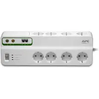 Schneider Electric PMF83VT-GR Stekkerdoos met overspanningsbeveiliging / 8x stopcontact + Coax + Telefoon