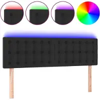 vidaXL Hoofdbord LED 144x5x78/88 cm kunstleer zwart