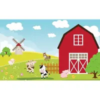 Consalnet Fotobehang - Vlies Behang - Boerderijdieren op de Boerderij - Kinderbehang 152,5 x 104 cm