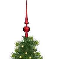 Atmosphera Feeric lights and christmas kerstboom piek - rood - kunststof - 28 cm
