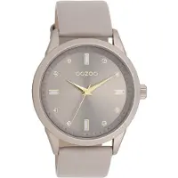 Oozoo Timepieces - Taupe horloge met taupe leren band - C11287