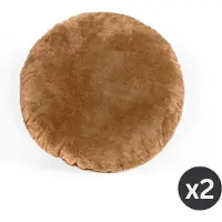 Tiseco HOME STUDIO - Kussen (gevuld) - CRYSTAL VELVET - 100% polyester - Rond - 38 cm - Indian tan