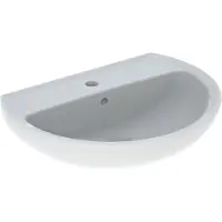 Geberit Wastafel Bastia 60x45.5 cm Rond met Kraangat met Overloop Glans Wit