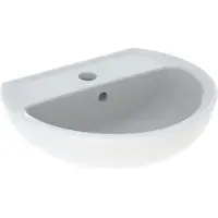 Geberit Fontein Bastia 50x41 cm Rond met Kraangat met Overloop Glans Wit