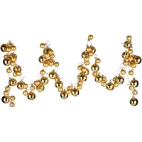 Krist+ Kerstslinger - verlicht - met kerstballen - 93 LEDs - goud - op batterij - Guirlandes