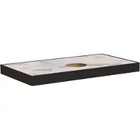Sjithouse Furniture topblad rocky 40,5x22,5cm afvoergat midden mat zwart/marble carrara