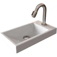 Sjithouse Furniture Alfa keramische fontein glans wit 1 kraangat
