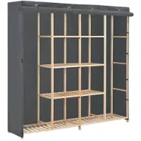 vidaXL Kledingkast 173x40x170 cm stof grijs