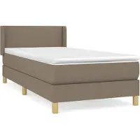 vidaXL Boxspring met matras stof taupe 100x200 cm