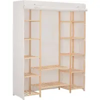 vidaXL Garderobekast, wit, 135 x 40 x 170 cm, stof