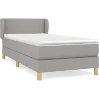 vidaXL Boxspring met matras stof lichtgrijs 80x200 cm