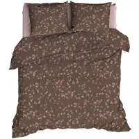 Satin d'or Dekbedovertrek Muriel Taupe/Rose Satijn-240 x 200 / 220 cm | Lits-Jumeaux