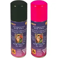 Goodmark Haarverf/haarspray - 2x - roze/zwart - spuitbus - 125 ml - Carnaval/halloween