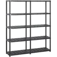 vidaXL Opbergrek 5-laags 142x38x170 cm kunststof zwart