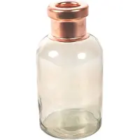 Countryfield Bloemenvaas Firm Bottle - transparant beige/koper - glas - D10 x H21 cm - Vazen
