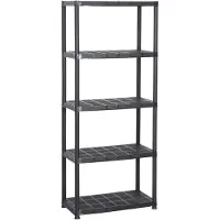 vidaXL Opbergrek 5-laags 71x38x170 cm kunststof zwart