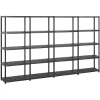 vidaXL Opbergrek 5-laags 284x38x170 cm kunststof zwart