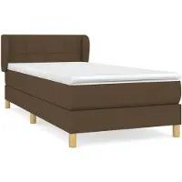vidaXL Boxspring met matras stof donkerbruin 100x200 cm