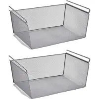 Zeller Kastmandje - 2x - opberg/hang mandjes - metaal - 43 x 26 x 19 cm - Opbergmanden