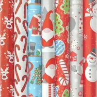 Benza Assortiment kerstpapier cadeaupapier inpakpapier K25 - 200 x 70 cm - 7 rollen