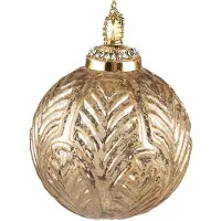 Clayre & Eef Kerstbal Ø 7 cm Goudkleurig Glas Kerstdecoratie Goudkleurig Kerstdecoratie