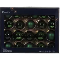 Décoris Kerstbal glas d7 cm dengroen ass 21st kerst