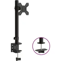 vidaXL Monitorbeugel, zwart, staal, VESA 75/100 mm